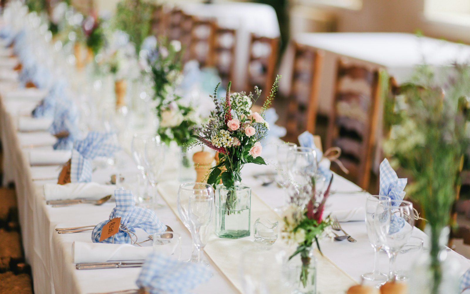 Wedding reception details styled for a celebration